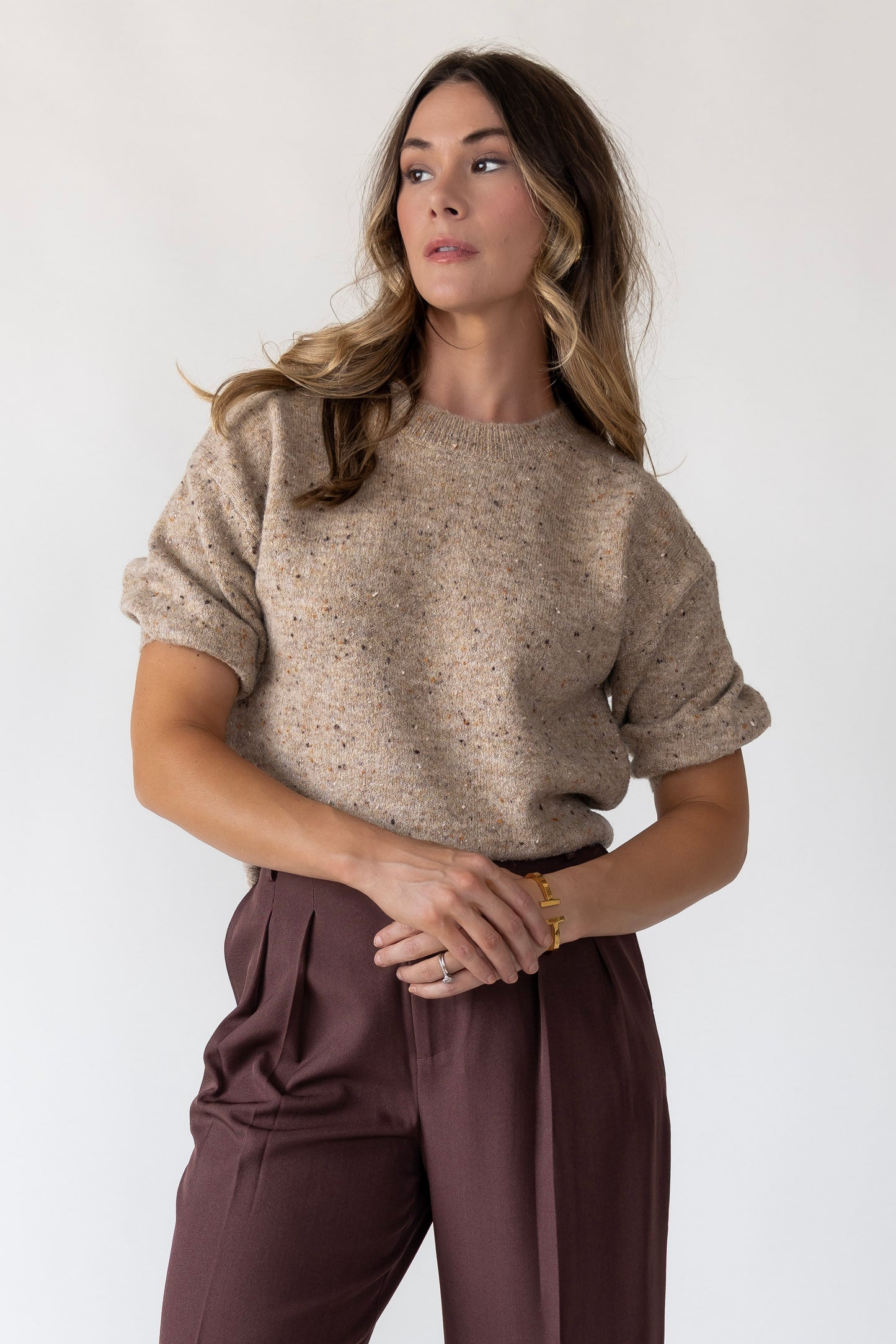 Colette Oatmeal Crewneck Sweater