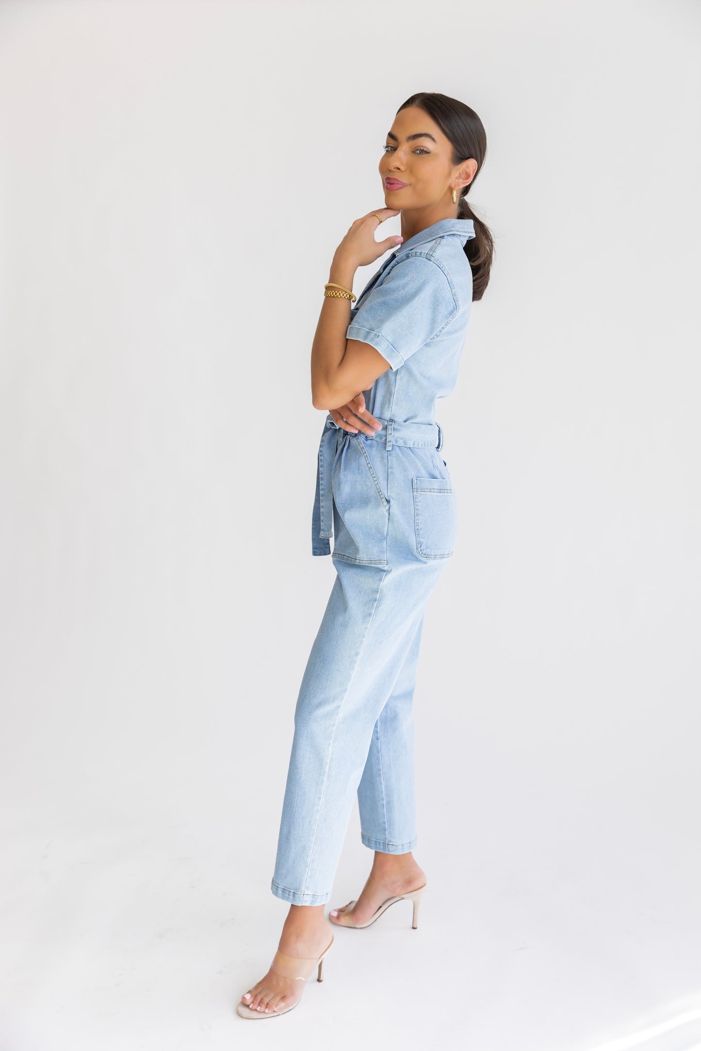 Kendall Chambray Washed Utility Jumpsuit - FINAL SALE