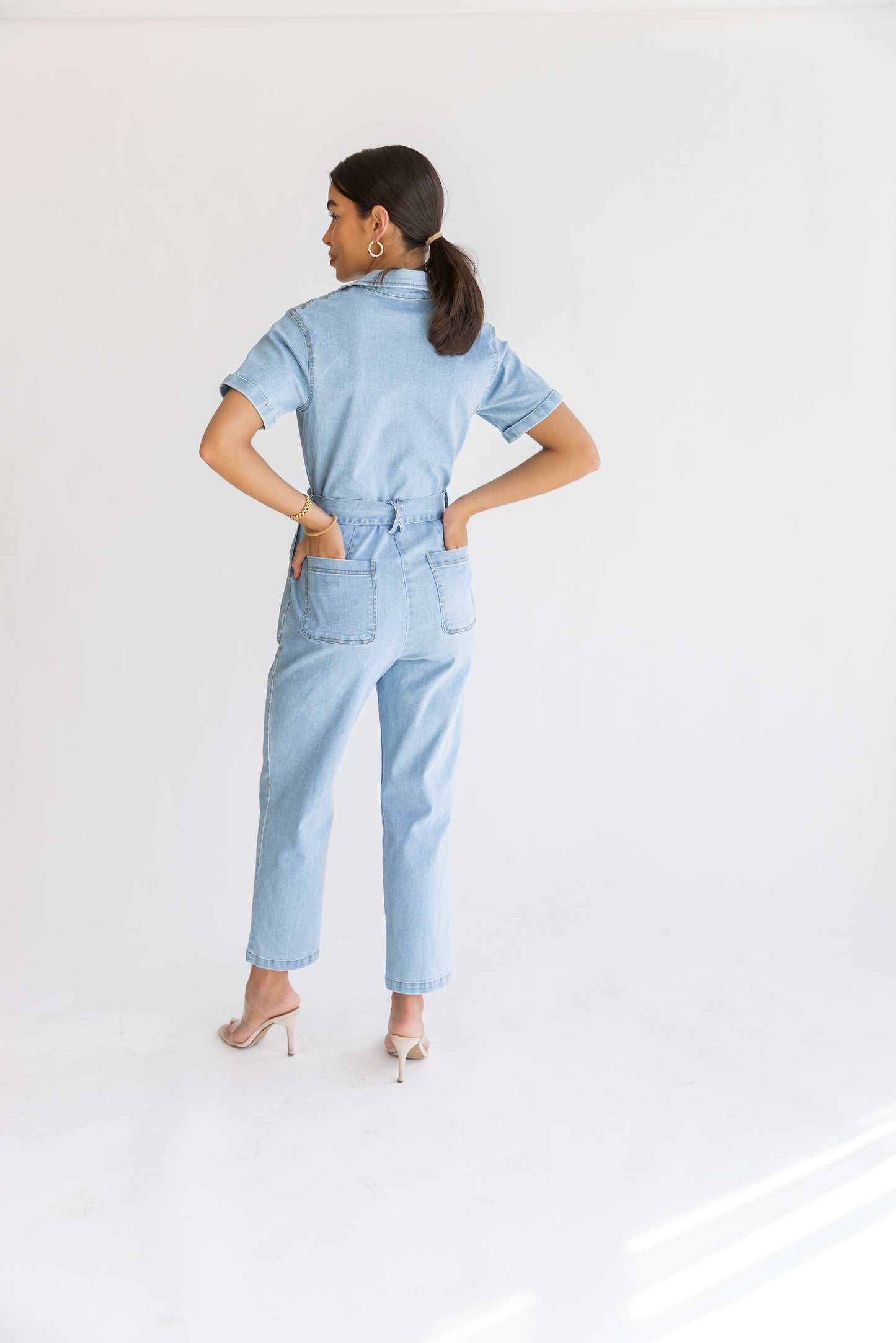 Kendall Chambray Washed Utility Jumpsuit - FINAL SALE