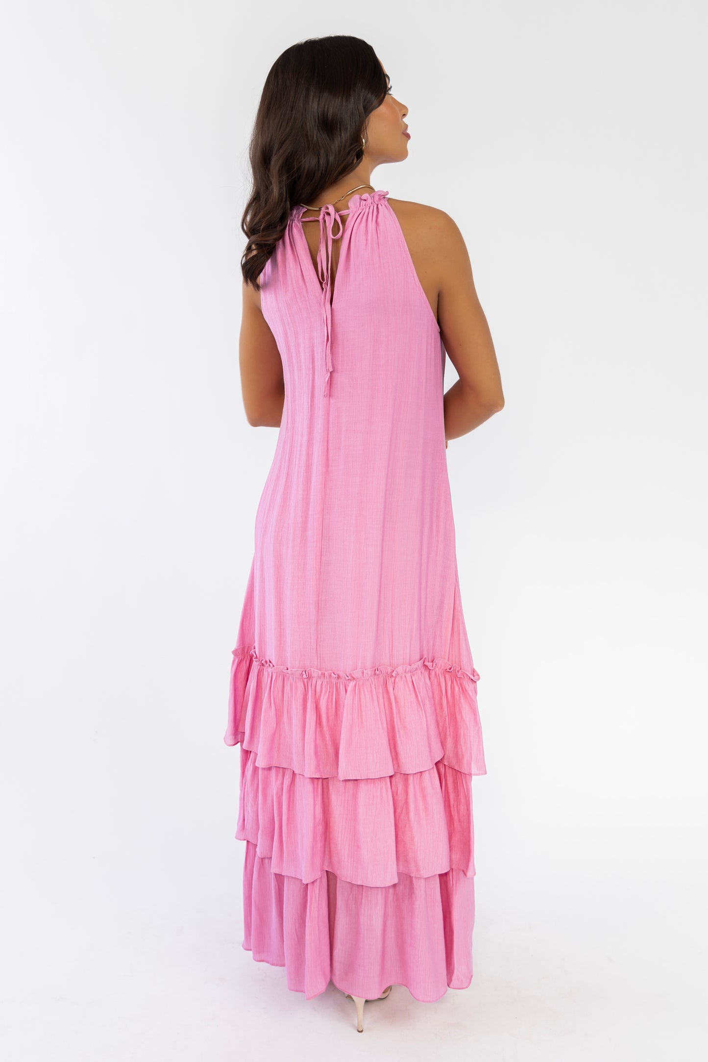 Seren Pink Halter Maxi Dress - FINAL SALE