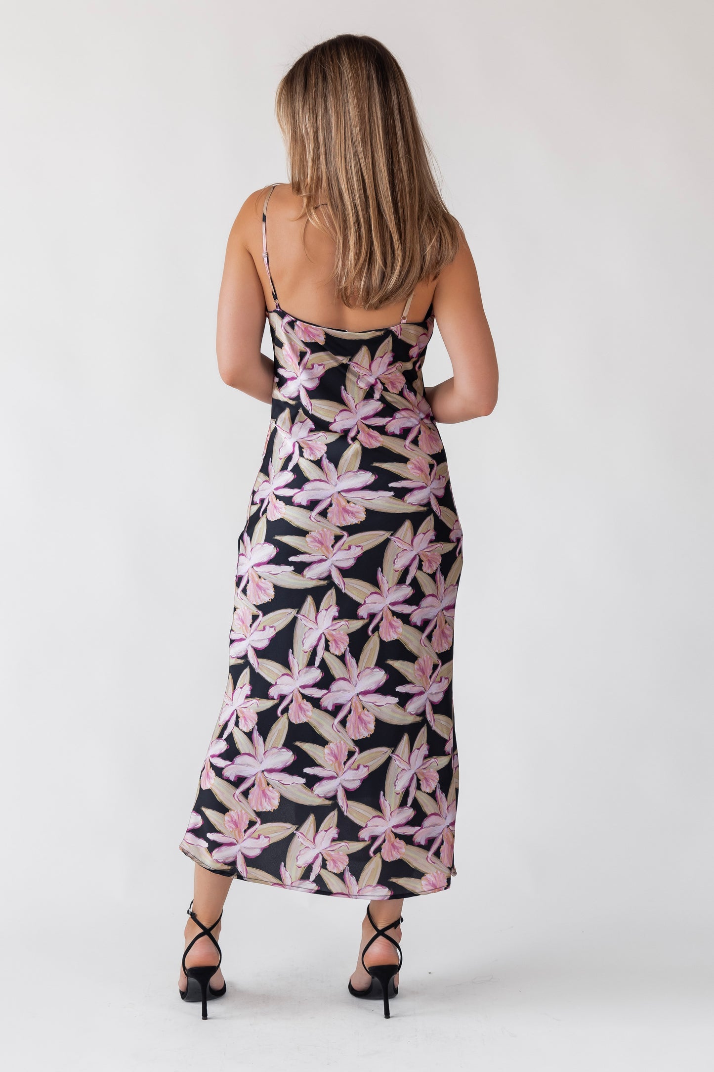 Willah Cowl Neck Floral Midi Dress