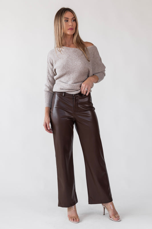 Phebe Brown Faux Leather Pants - FINAL SALE