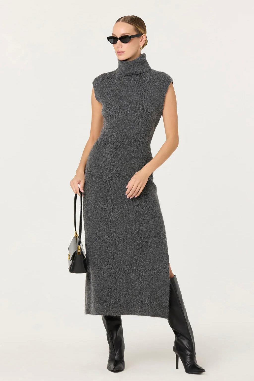 Roxanna Charcoal Sweater Dress - FINAL SALE