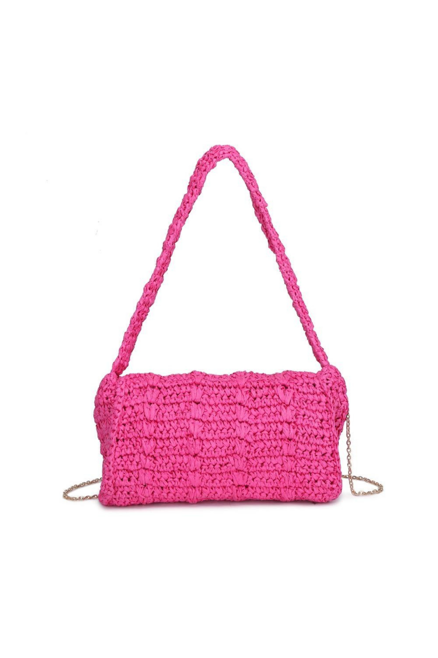 Anika Hot Pink Raffia Crossbody - FINAL SALE