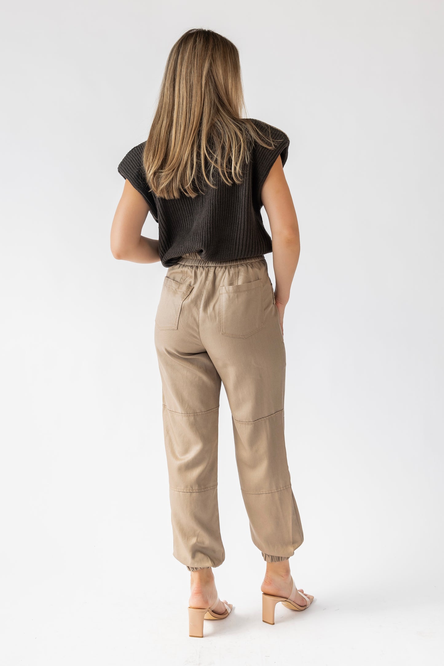 Dane Taupe Coated Cargo Pants