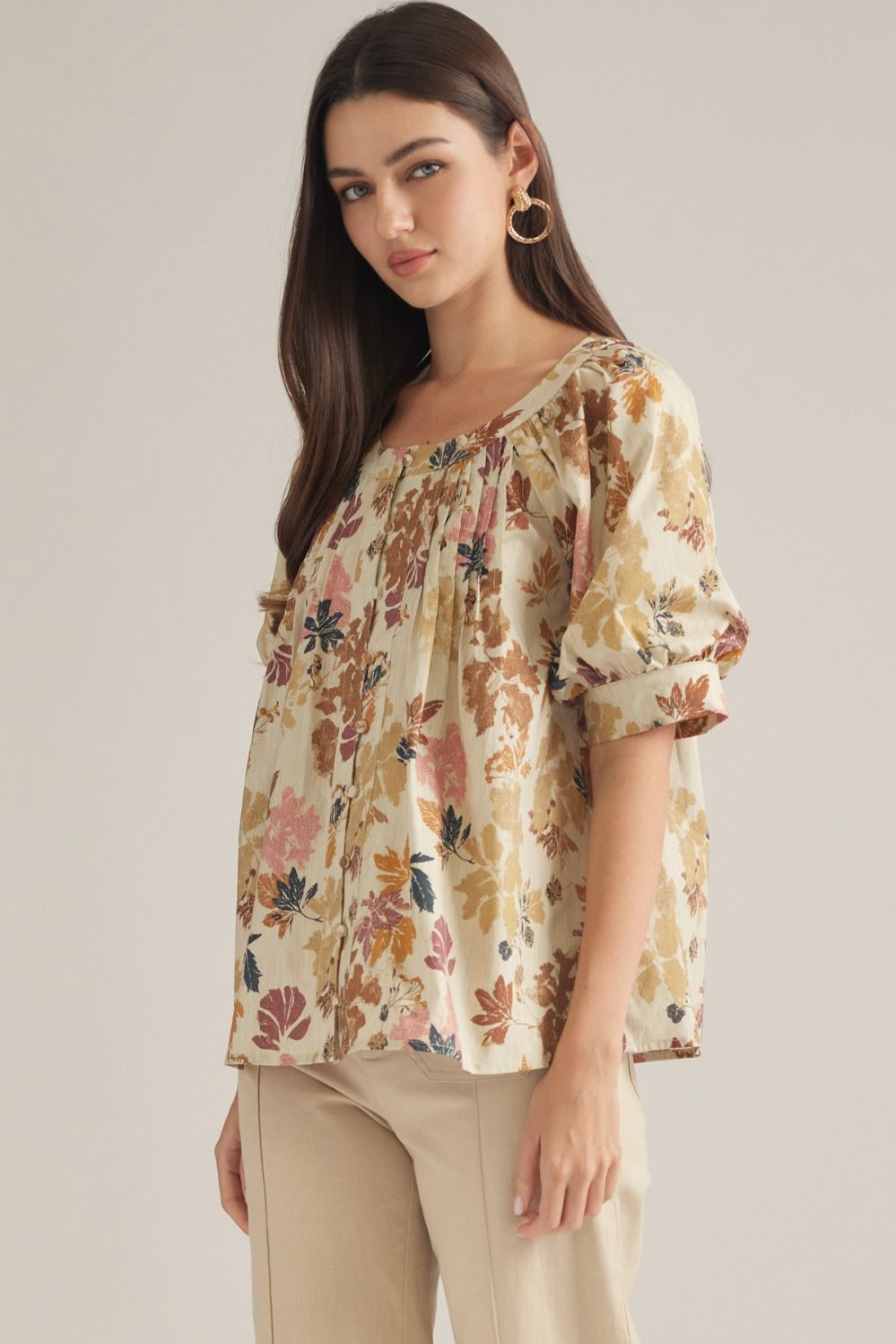 Ellis Ecru Floral Blouse
