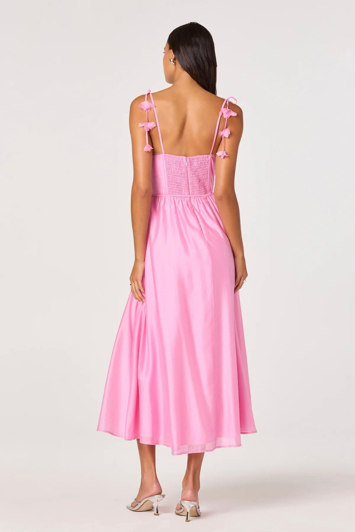 Halcyon Pink Appliqué Midi Dress