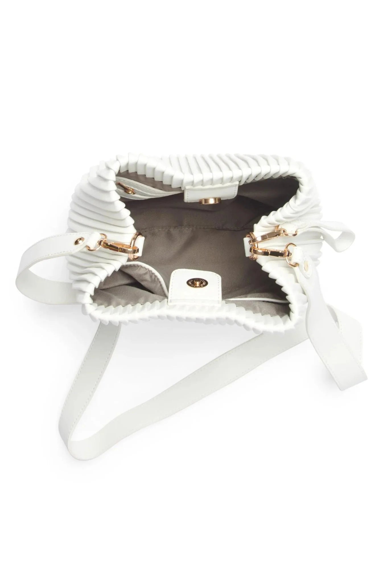 White Pleated Crossbody Bag - FINAL SALE