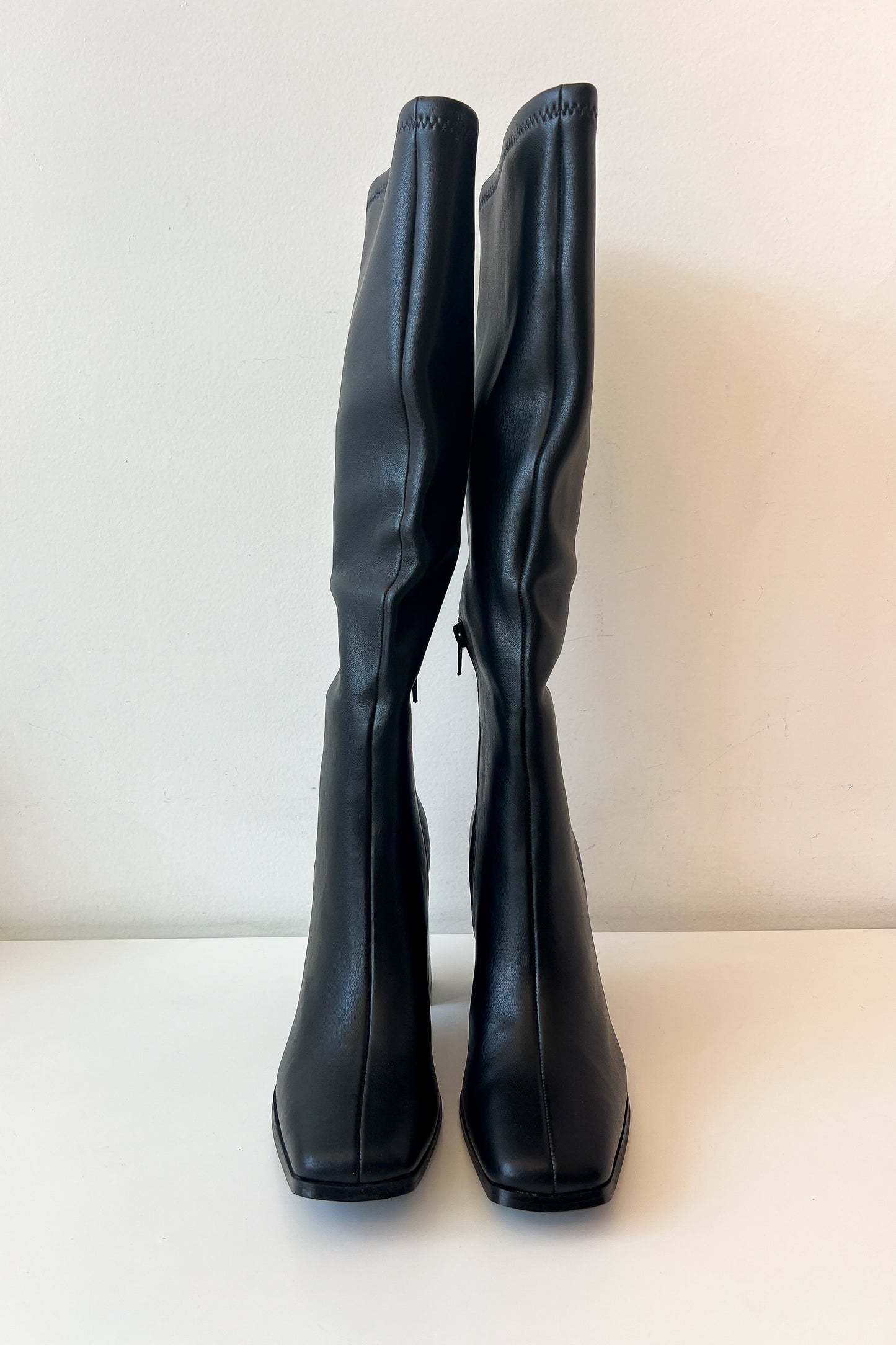 Pippa Black Stretchy Tall Boot