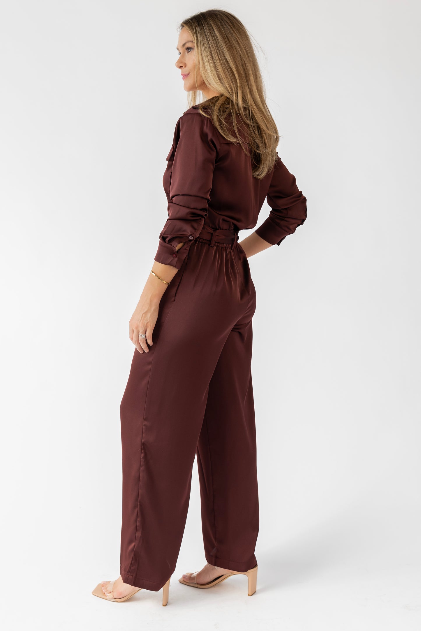 Beck Chocolate Satin Jumpsuit - FINAL SALE