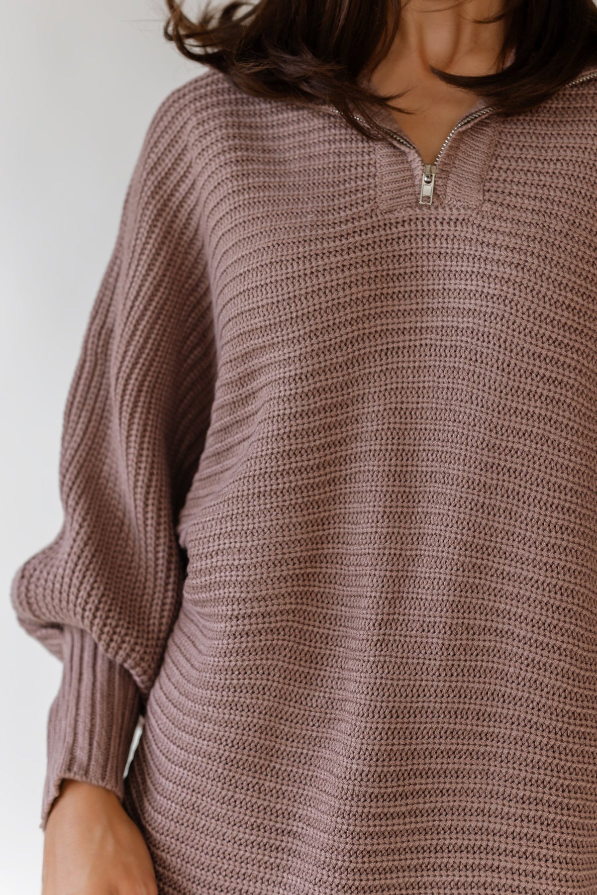 Greyson Mocha Half Zip Sweater
