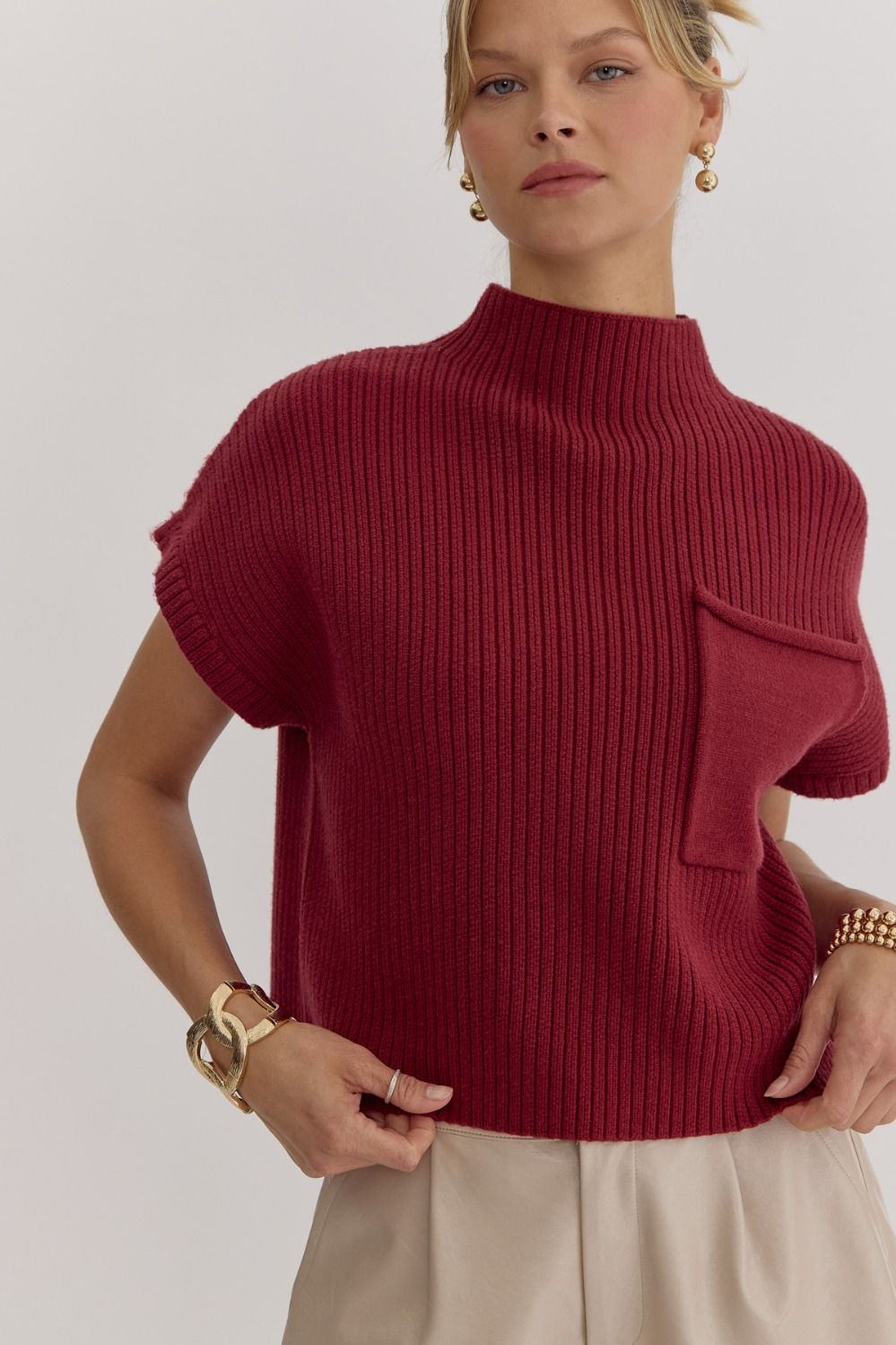 Joliet Ruby Knit Crop Top - FINAL SALE