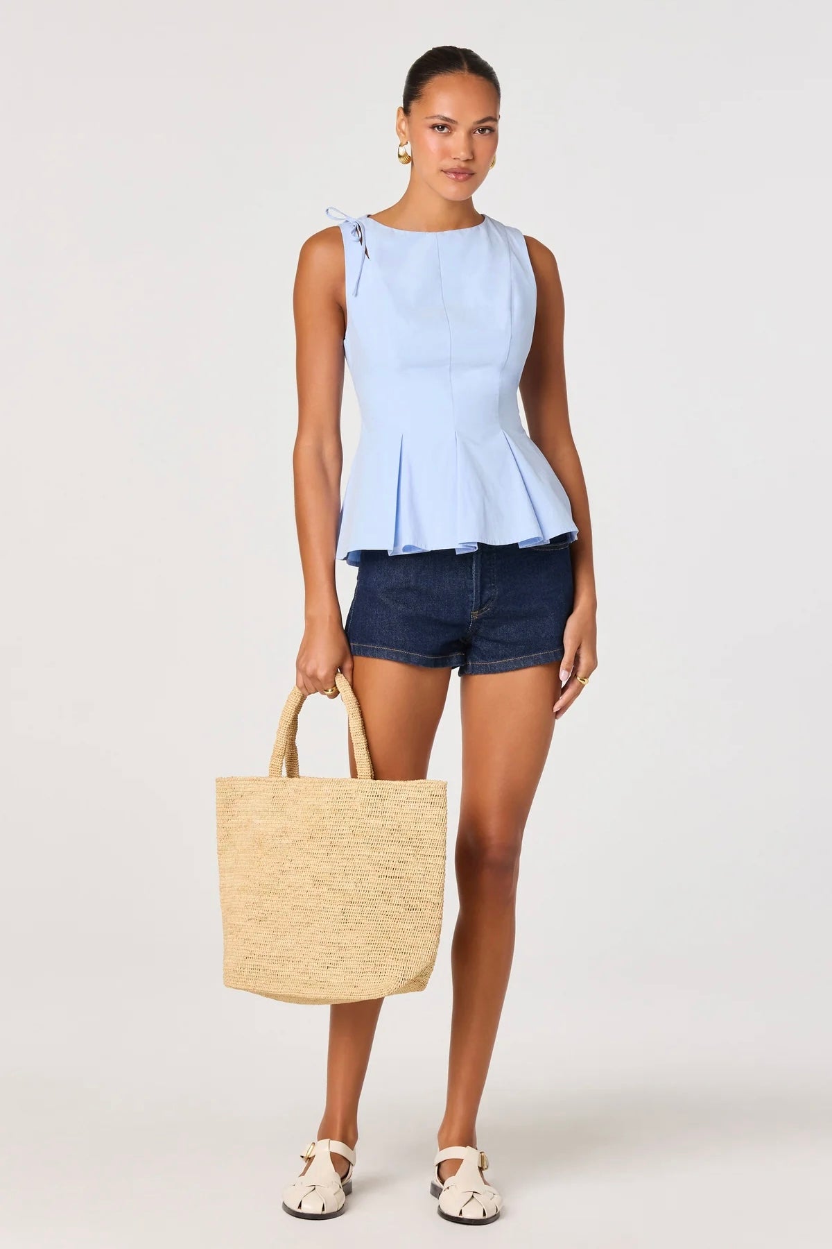 Kalish Blue Peplum Top