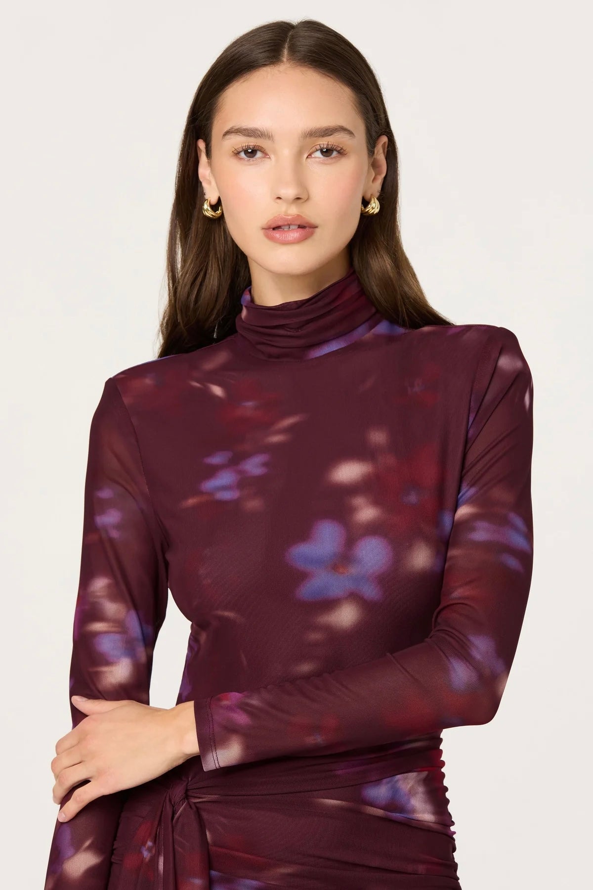 Aubriella Plum Mesh Midi Dress - FINAL SALE