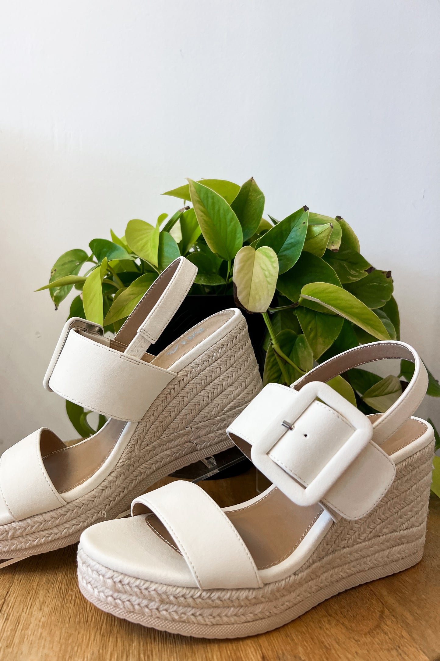 Brooke Cream Double Band Wedge Sandal - FINAL SALE