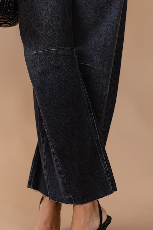 Tovah Washed Black Barrel Denim
