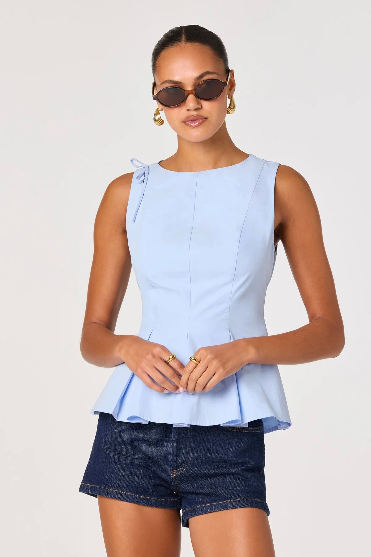 Kalish Blue Peplum Top