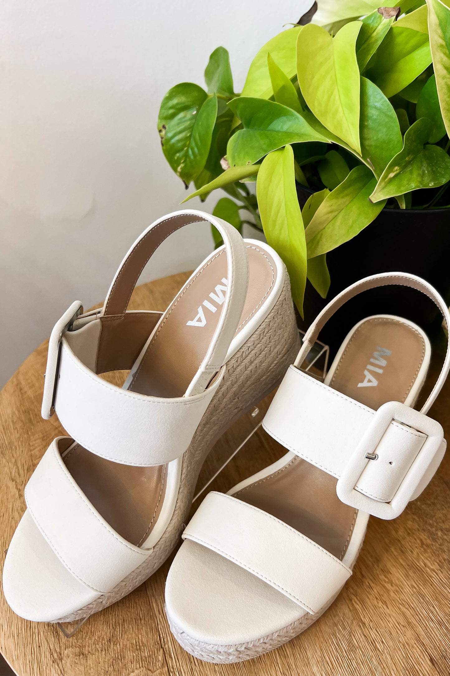 Brooke Cream Double Band Wedge Sandal - FINAL SALE