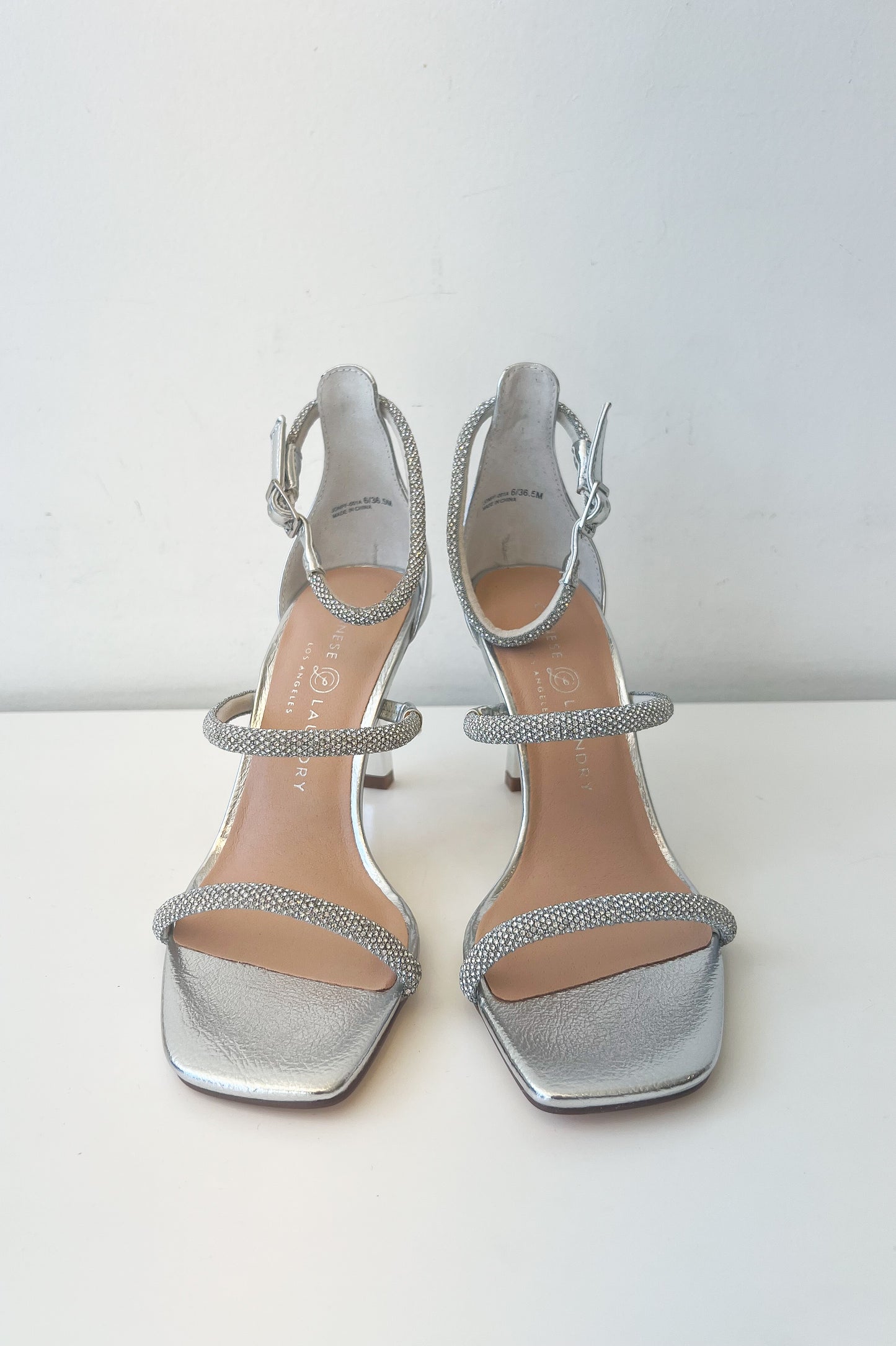 Janai Silver Strappy Heels