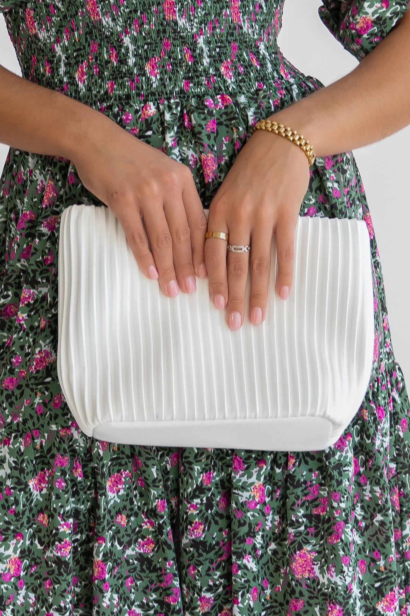 White Pleated Crossbody Bag - FINAL SALE