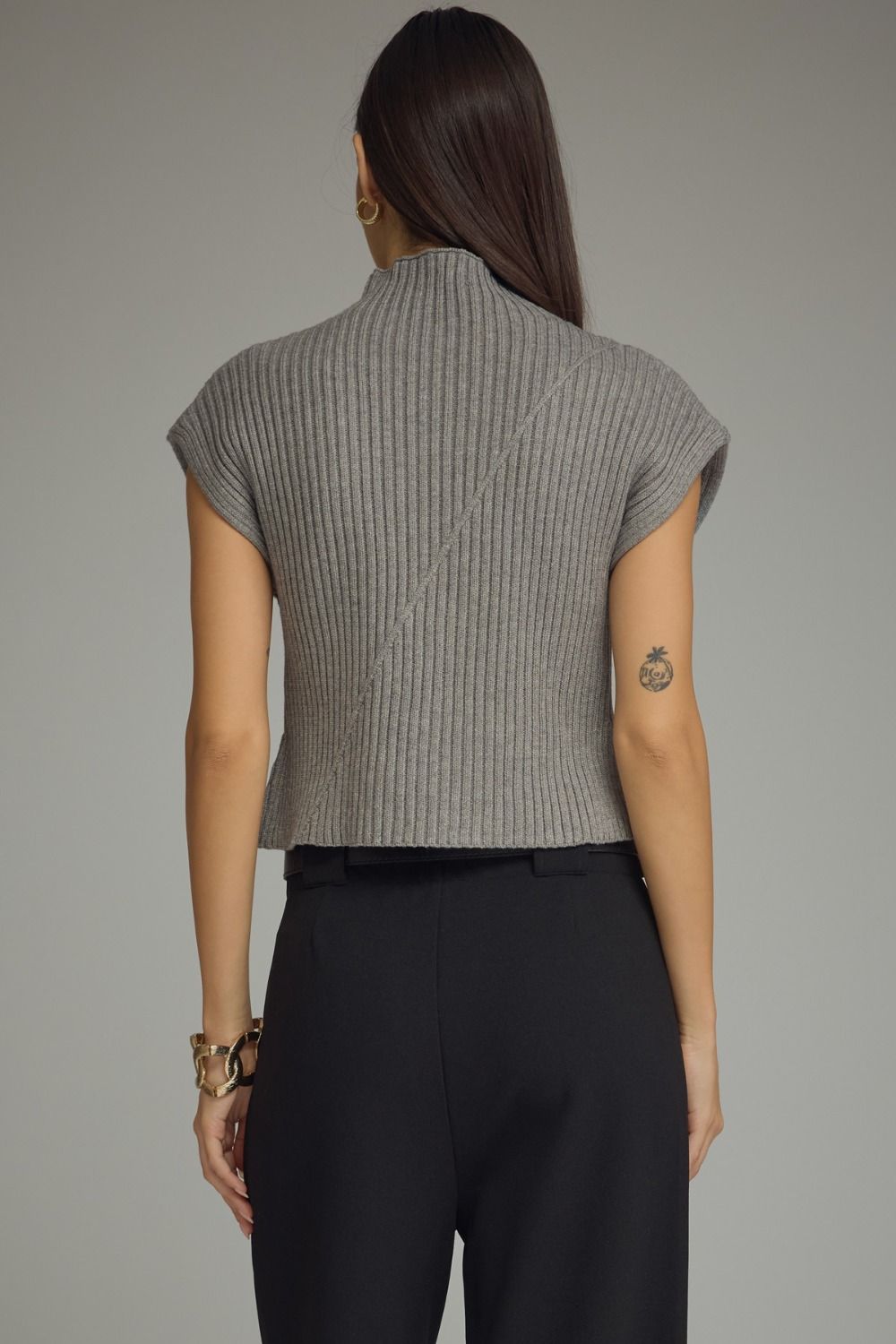 Charlie Grey Ribbed Sweater Vest