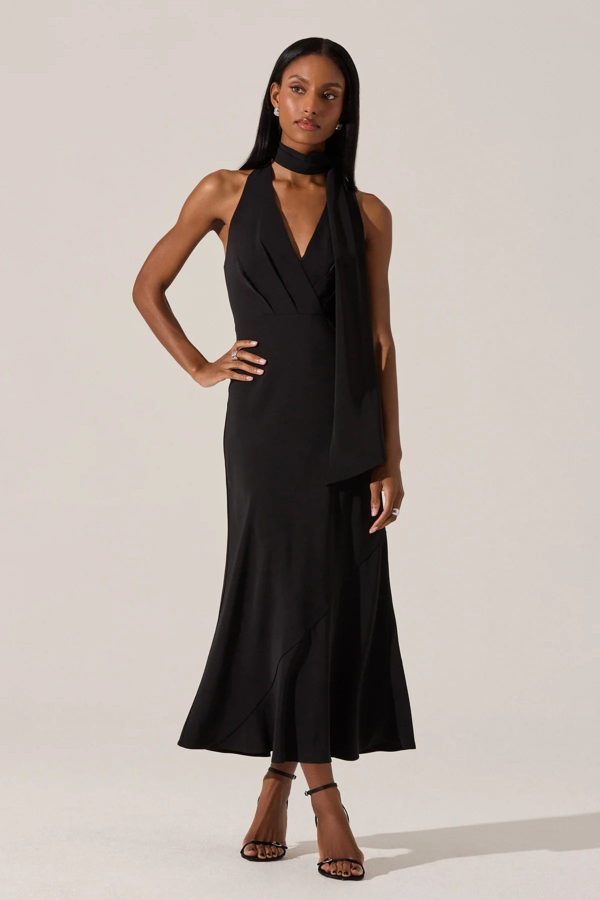 Hilaire Black V-Neck Dress