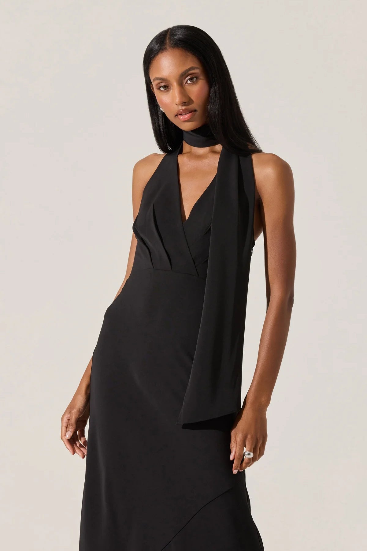 Hilaire Black V-Neck Dress