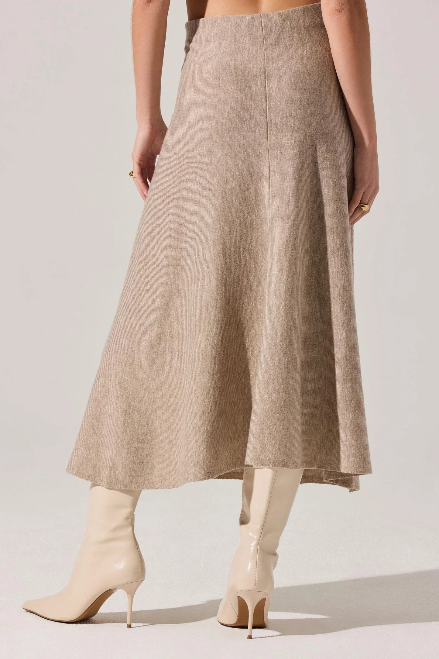 Deora Taupe Midi Sweater Skirt