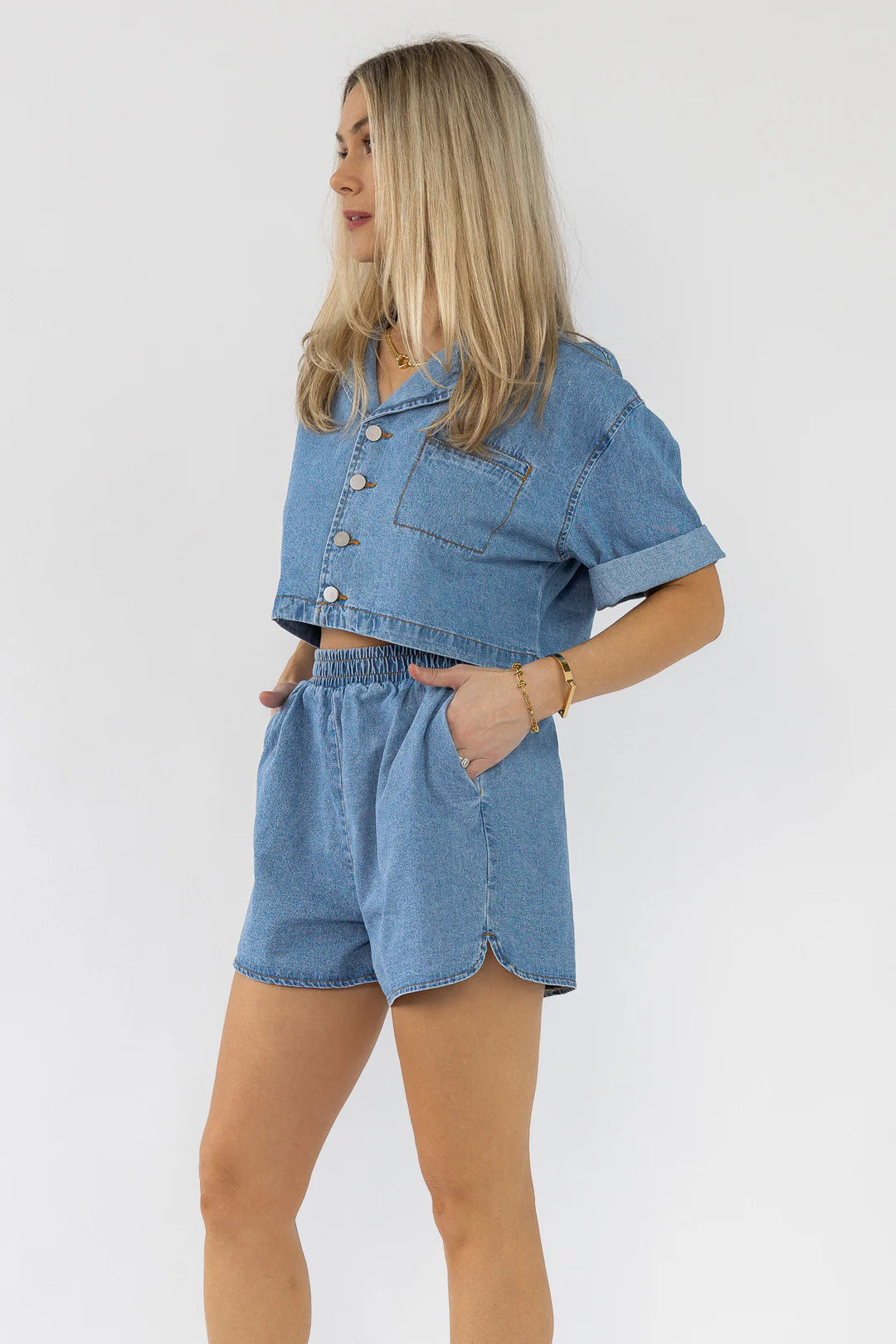 Adriana Denim Short Set - FINAL SALE