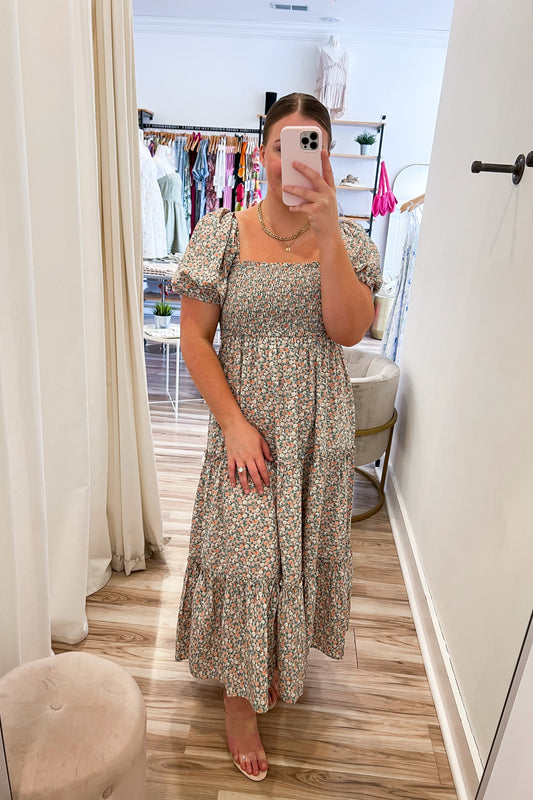 Laurel Sage Floral Maxi Dress