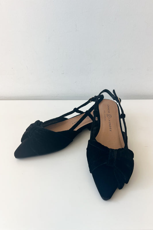 Harmony Black Velvet Ballerina Flat