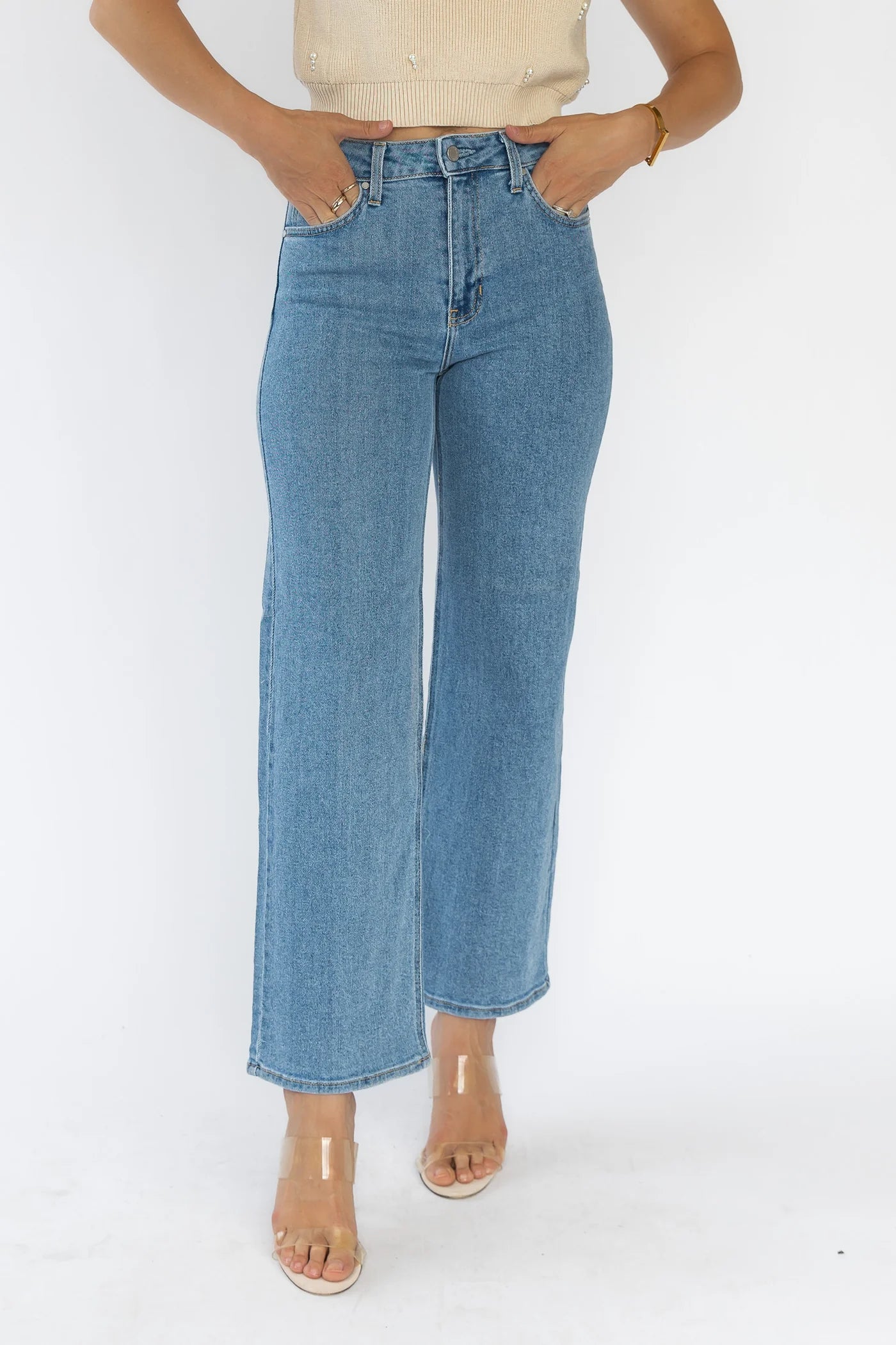 Around Town Light Wash Straight Denim - FINAL SALE