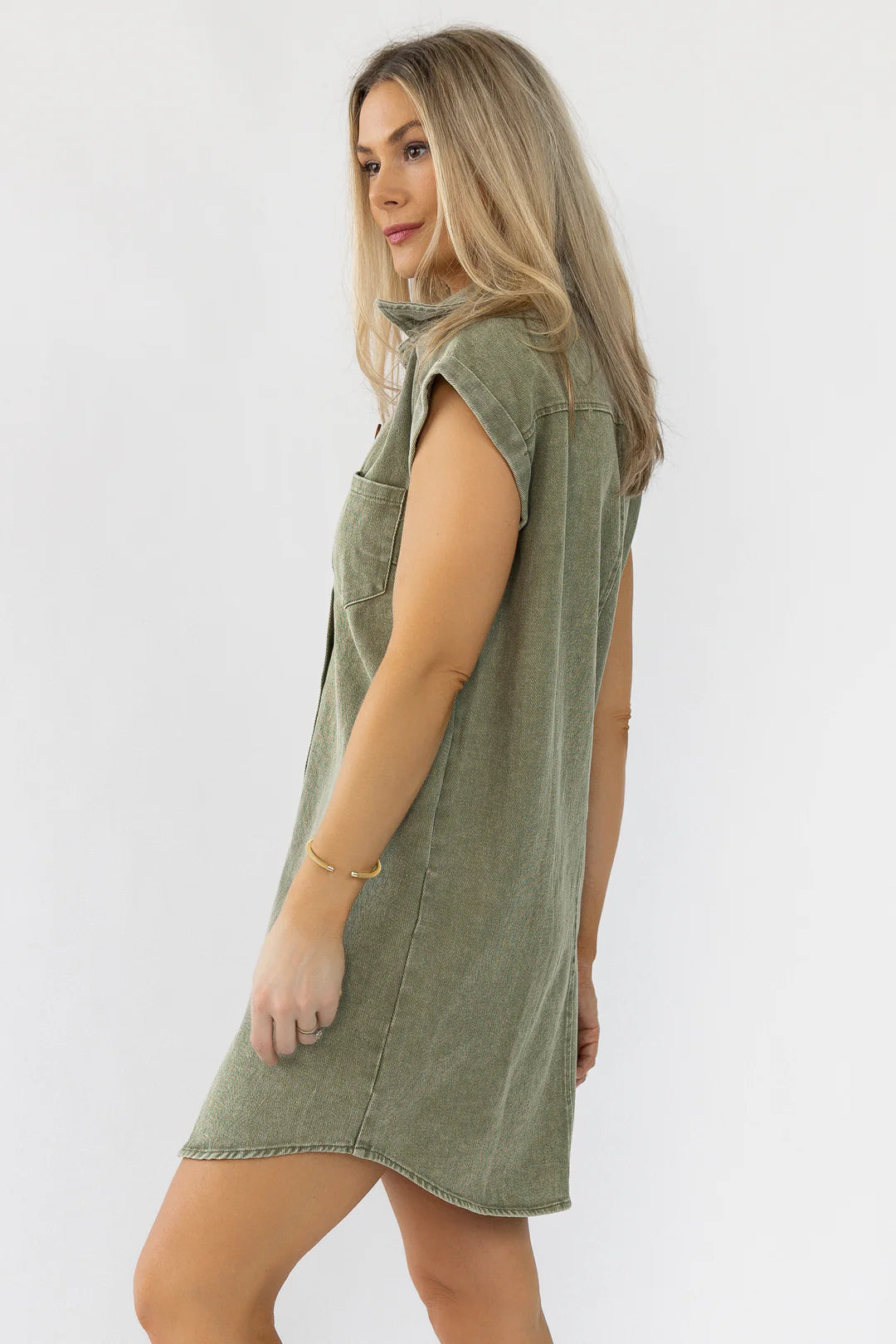 Luella Olive Twill Shirt Dress