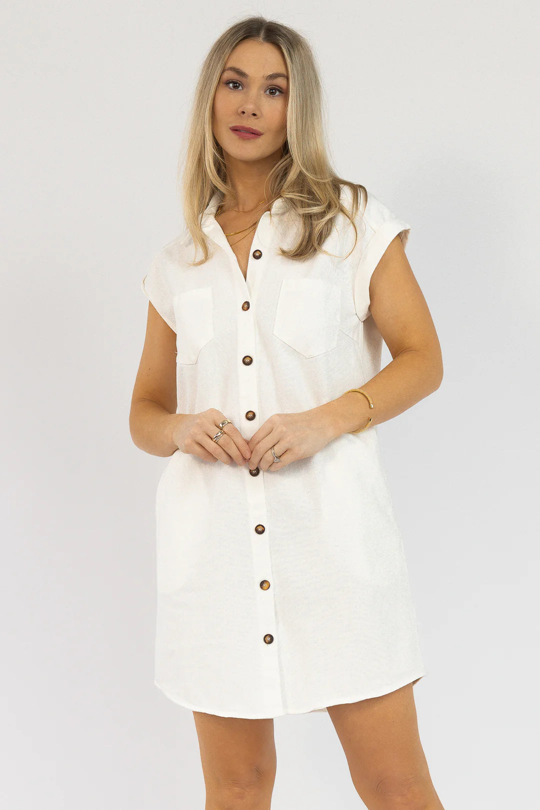 Luella White Twill Shirt Dress