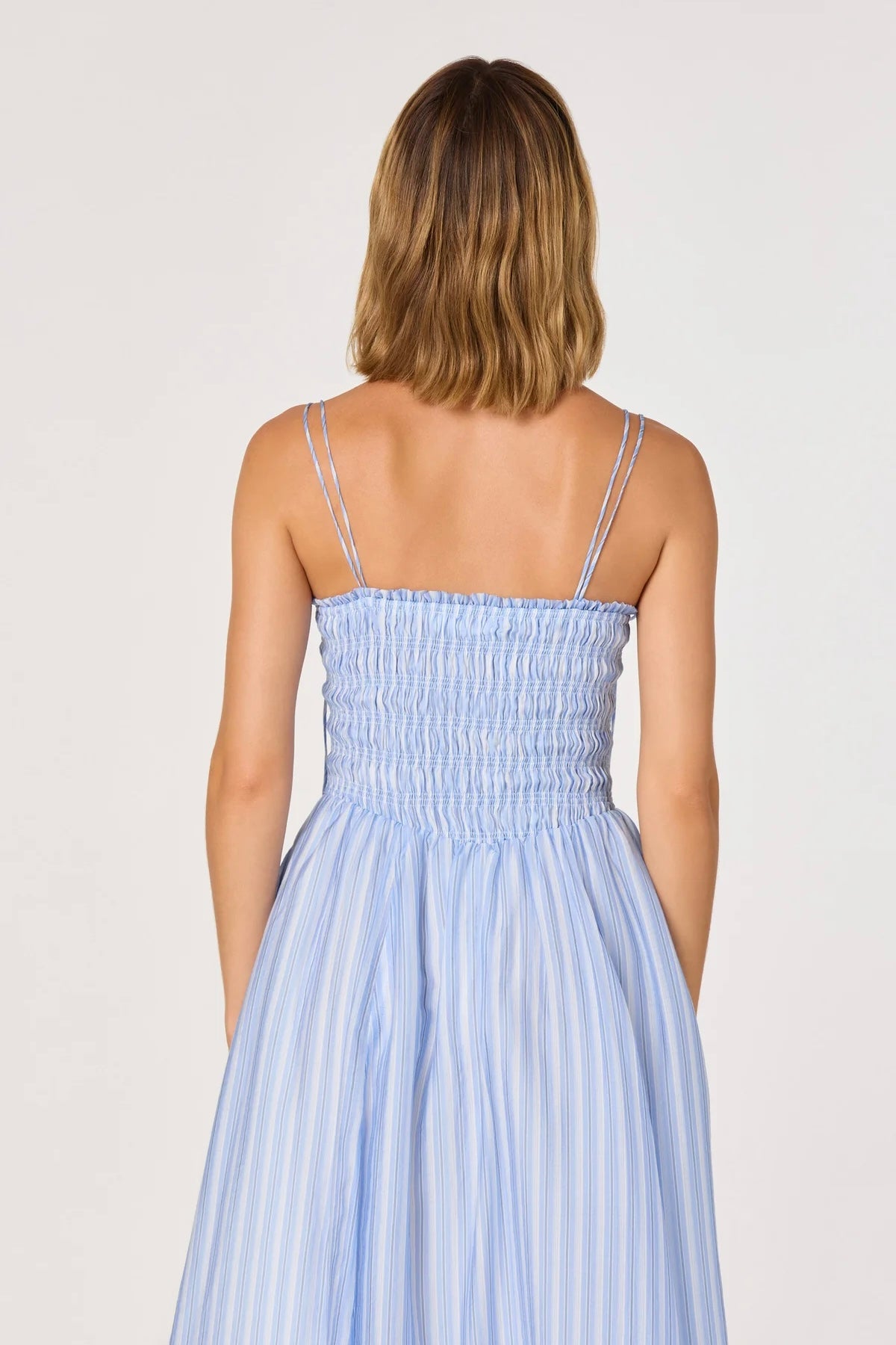 Lahela Blue Striped Midi Dress