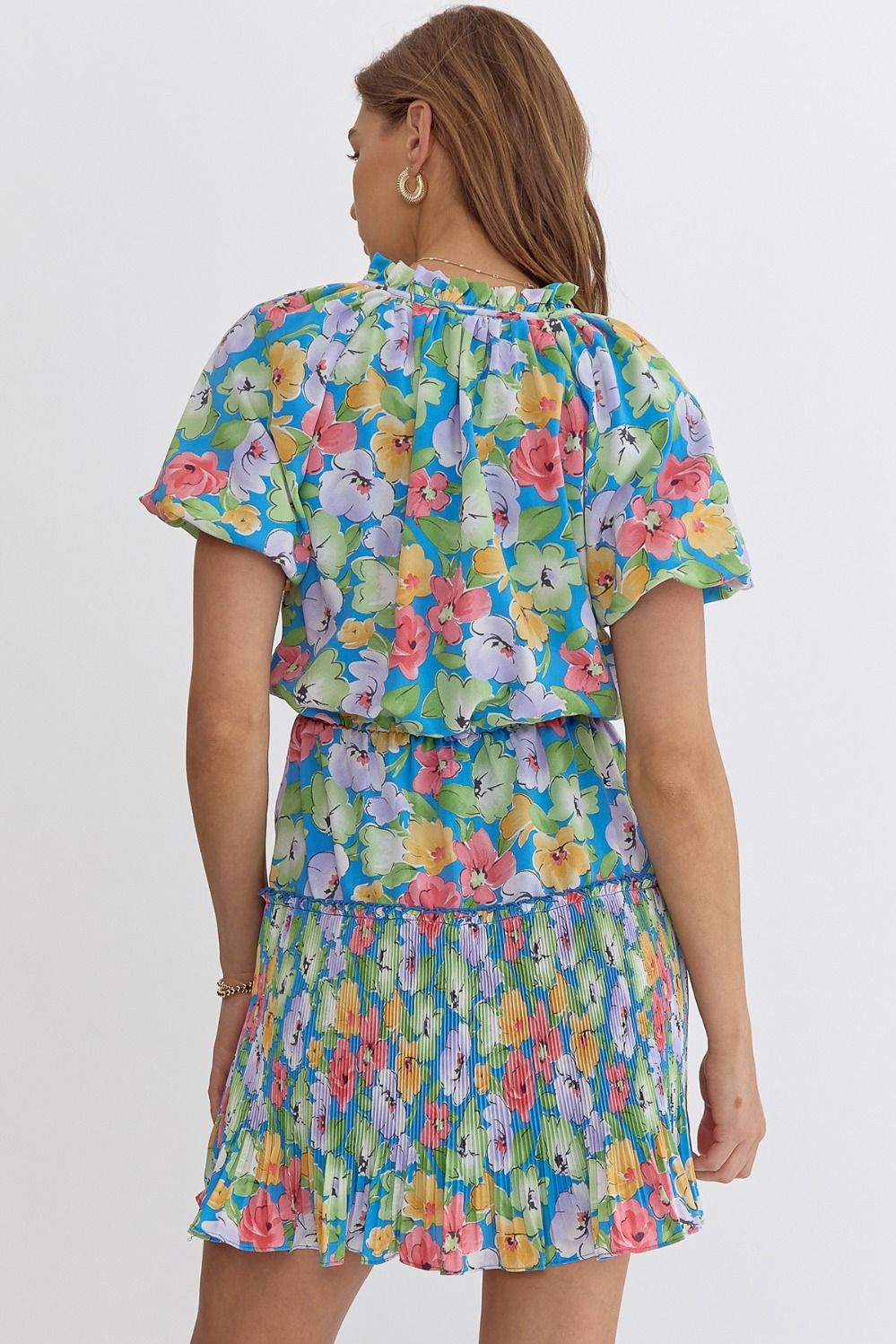 Emery Blue Floral Mini Dress - FINAL SALE