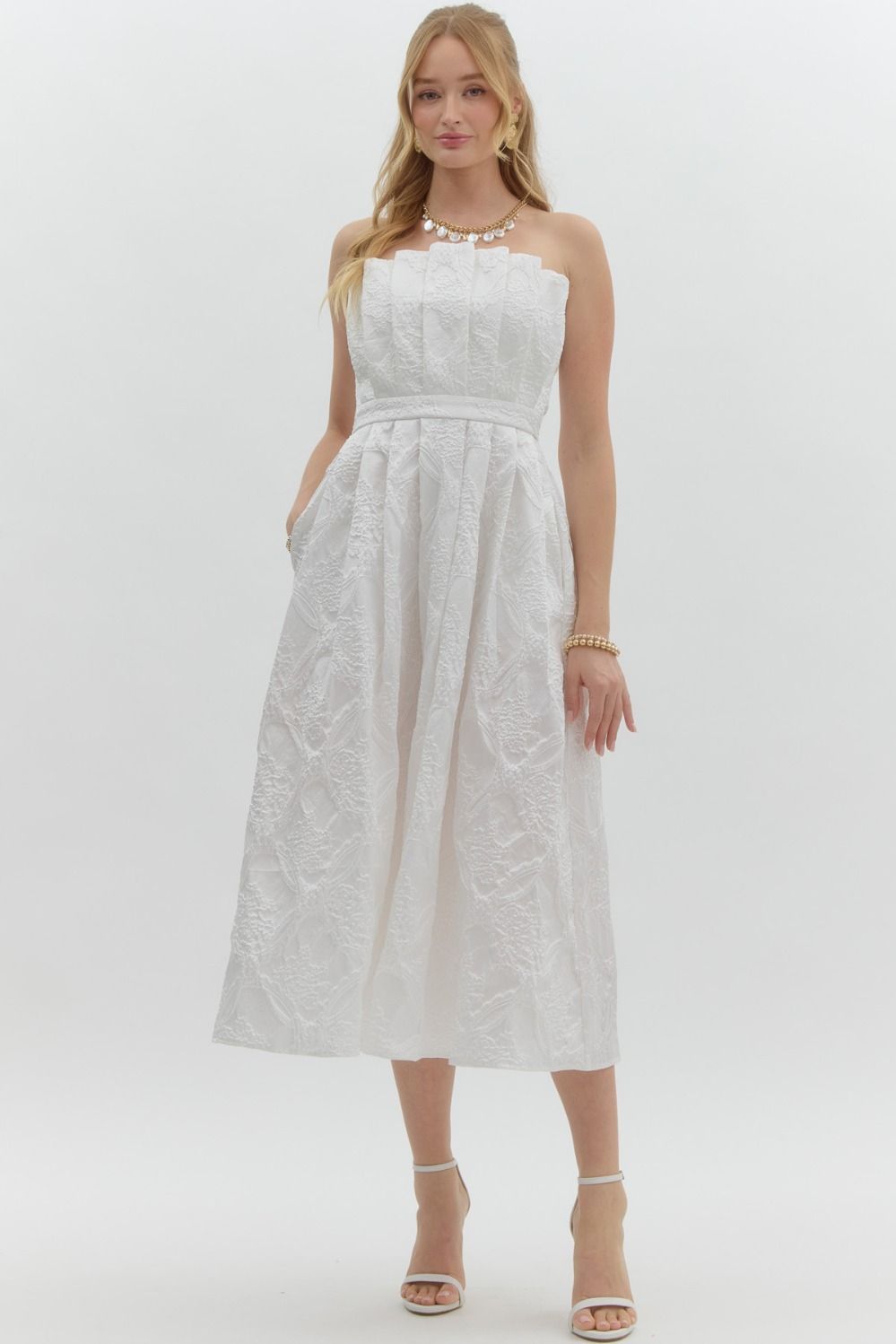 Marren White Embellished Dress