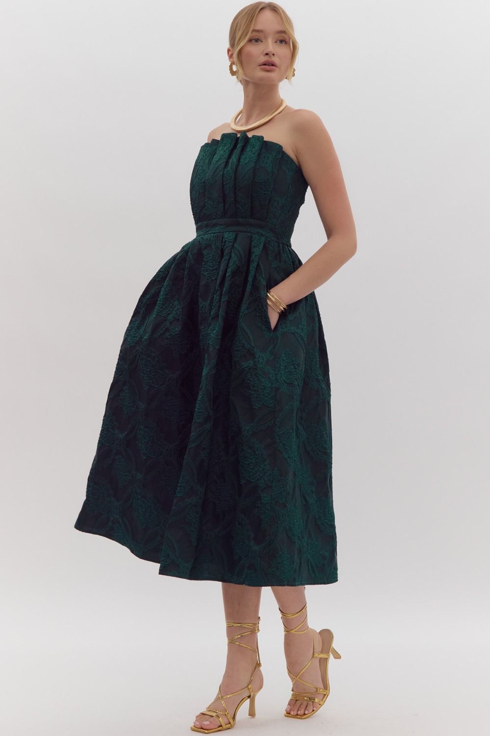 Marren Green Embellished Dress