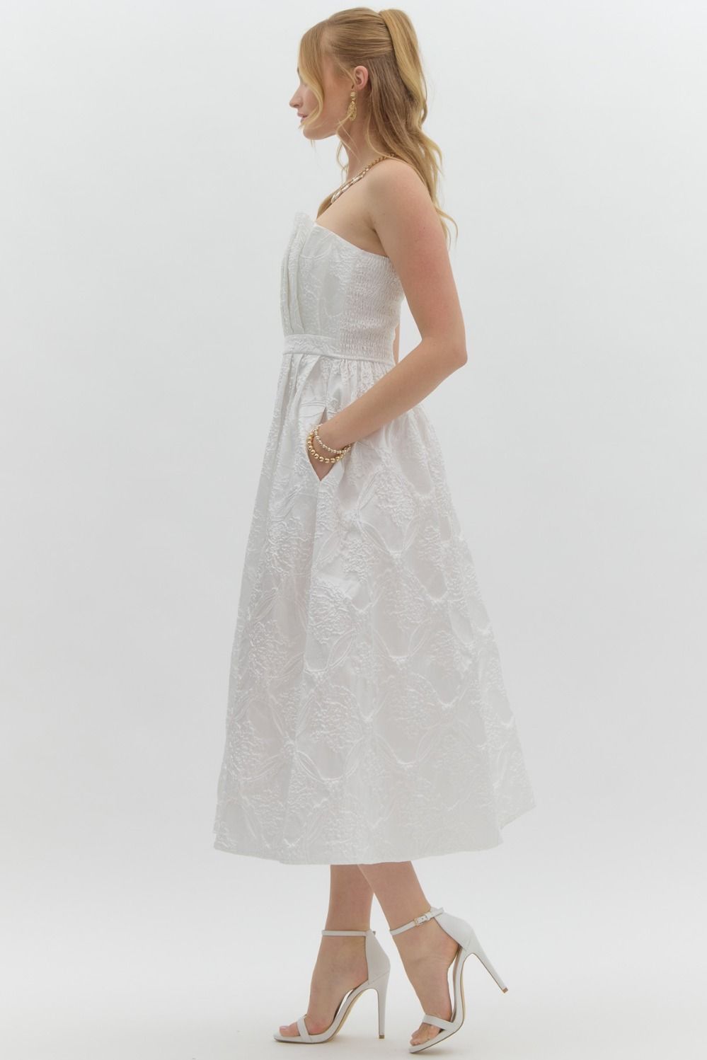 Marren White Embellished Dress