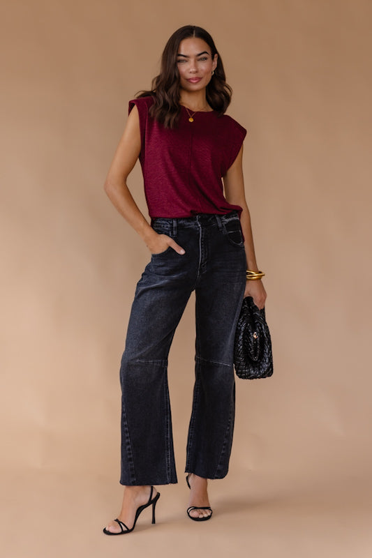 Tovah Washed Black Barrel Denim