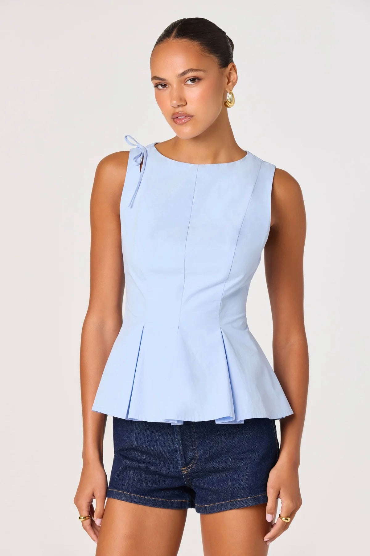 Kalish Blue Peplum Top