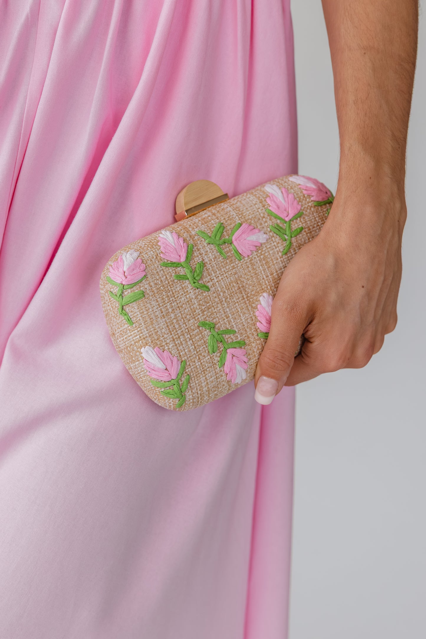 Kayden Pink Natural Evening Bag - FINAL SALE