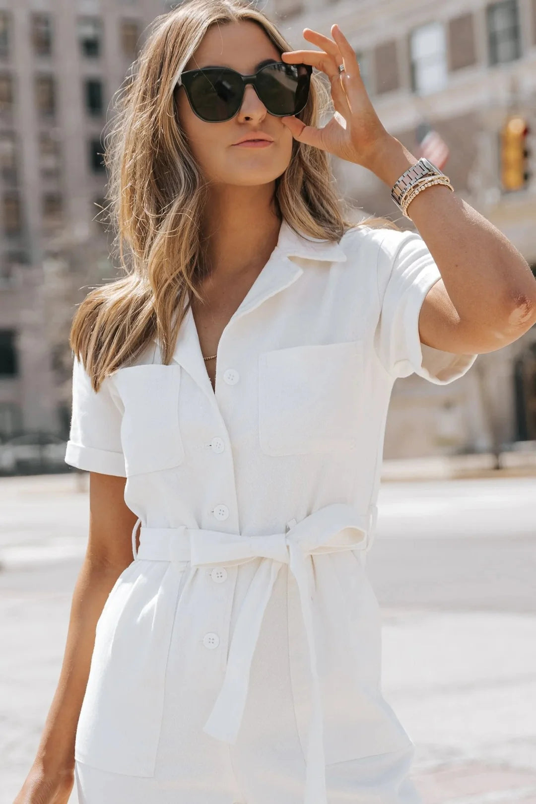 Kendall White Washed Utility Jumpsuit - FINAL SALE