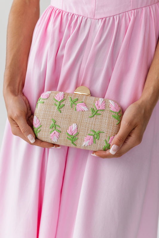Kayden Pink Natural Evening Bag - FINAL SALE