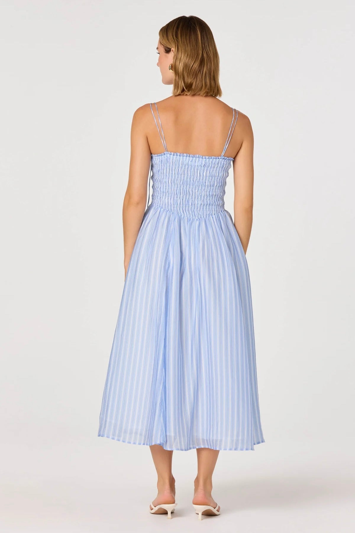 Lahela Blue Striped Midi Dress