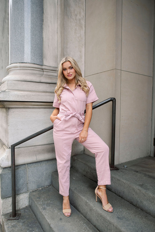 Zahara Mauve Utility Jumpsuit - FINAL SALE