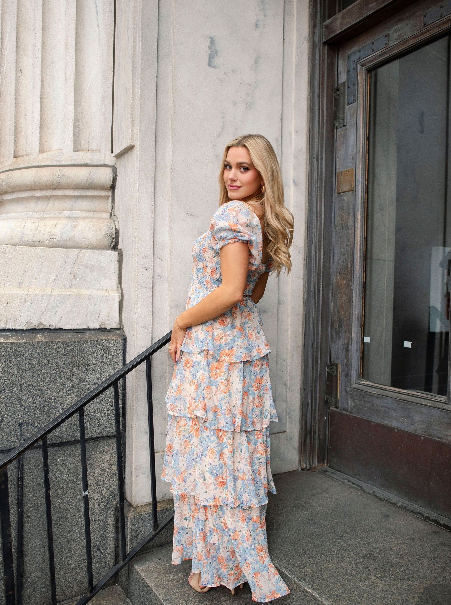 Garden Goddess Orange Floral Dress