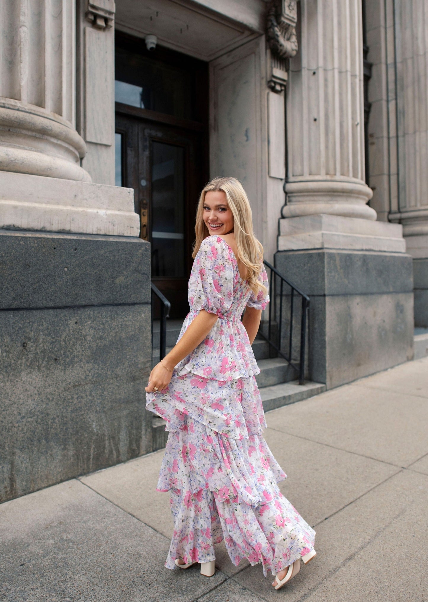 Garden Goddess Pink Maxi Dress