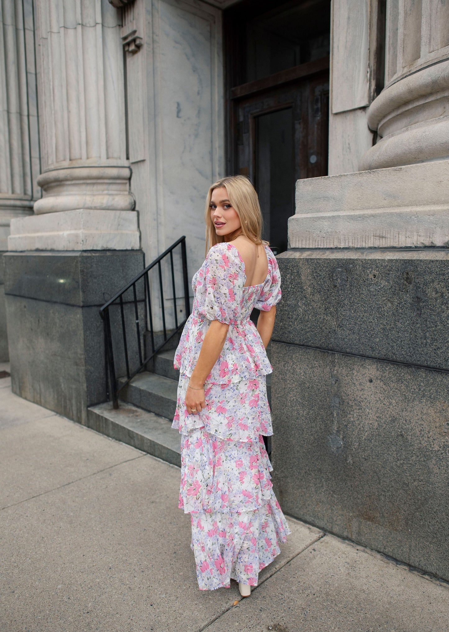 Garden Goddess Pink Maxi Dress