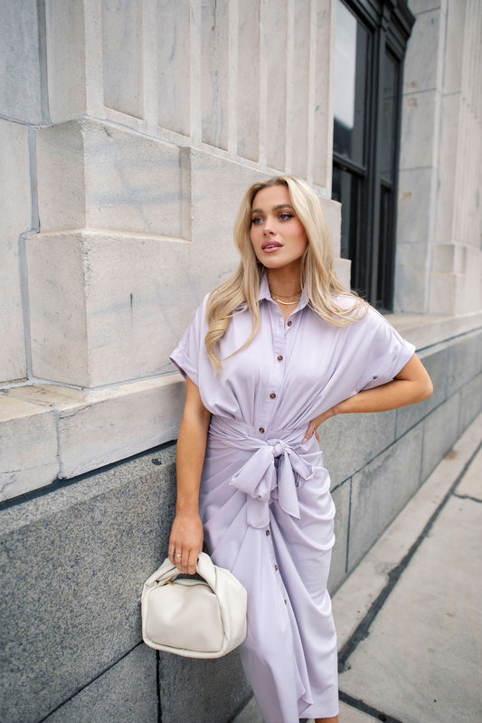 Knotty Looks Lavender Midi Dress - FINAL SALE